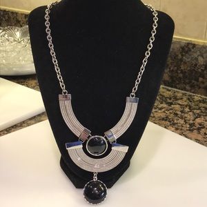 3/$15 NY & Co. Silver & Black Statement Necklace